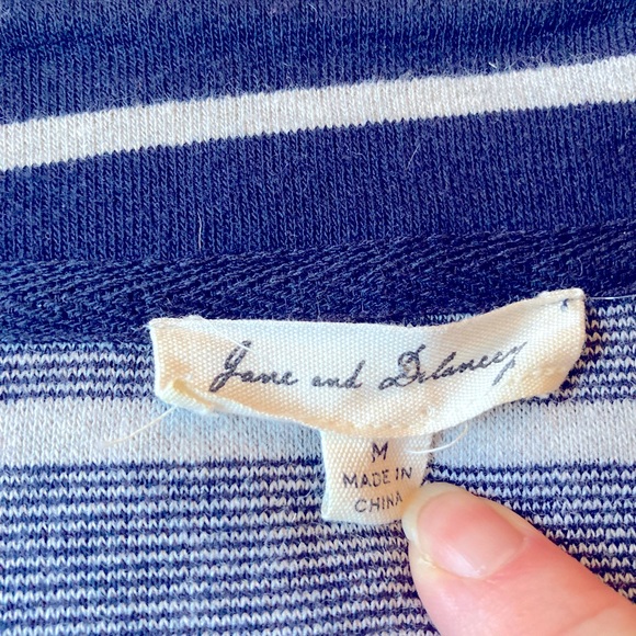 Ruffle Hem Striped Cardigan Sweater Jacket Jane and Delancey Medium - Picture 2 of 5